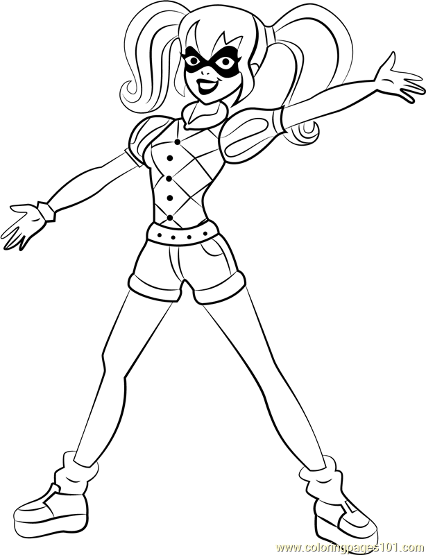 Harley quinn coloring page for kids