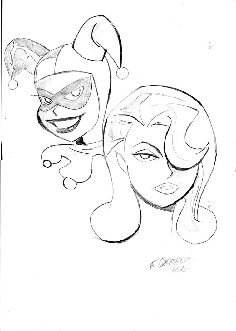 Harley quinn and poison ivy by fabiocaravieri on