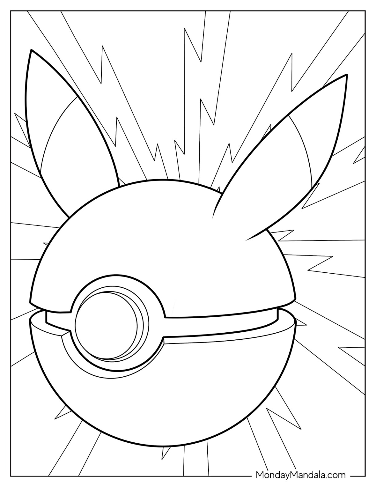 Pokãball coloring pages free pdf printables