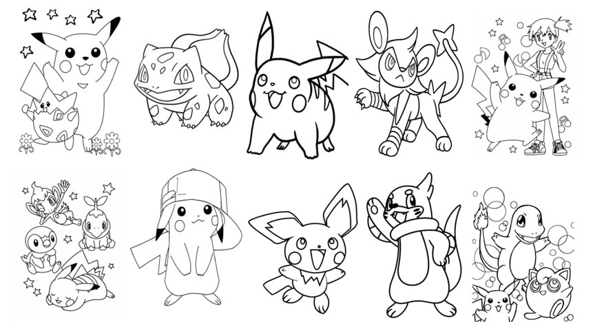 Give you pokemon coloring pages book for children by abahloussbrahim