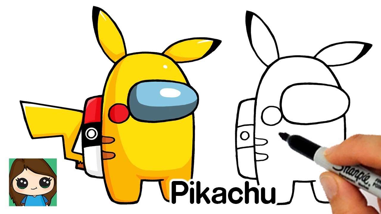 How to draw aong us pikachu gae skin pokeon