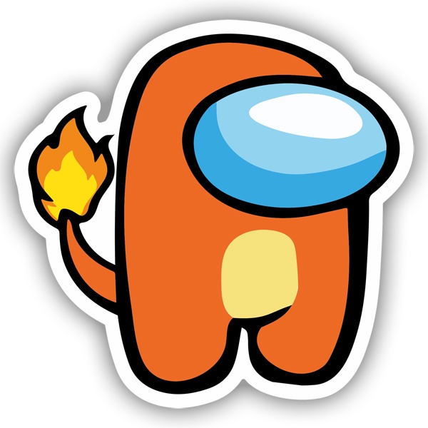 Sticker among us charmander pokemon