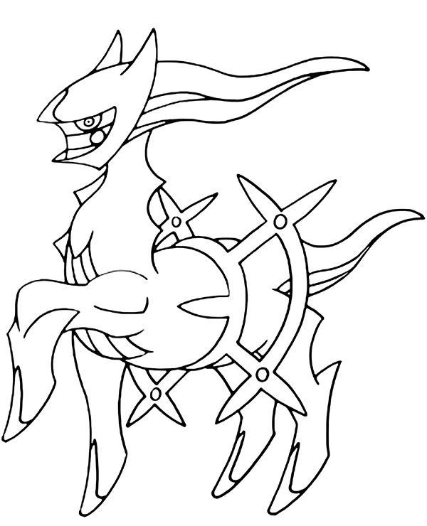 Pokemon coloring picture with arceus