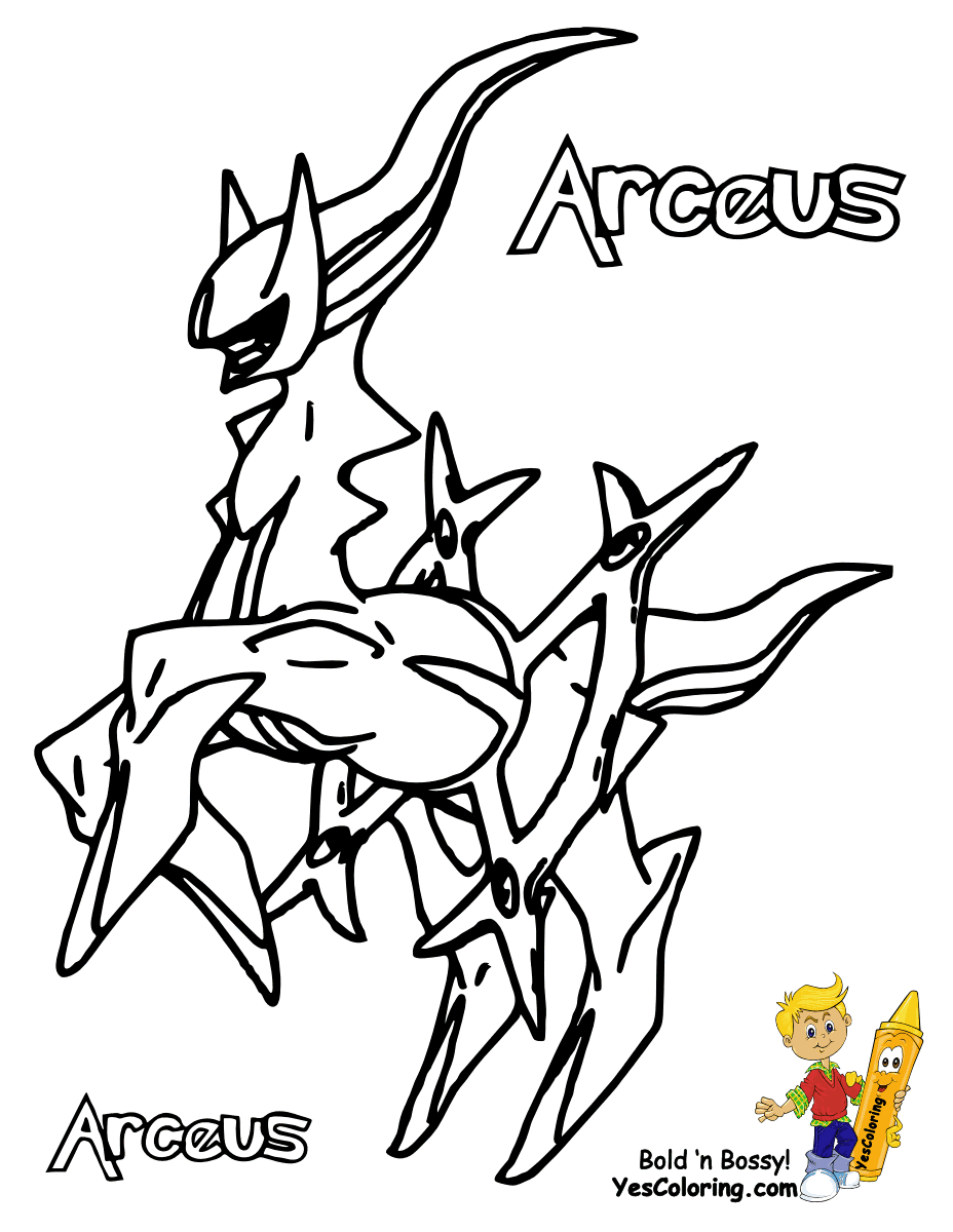 Legendary pokemon coloring pages arceus