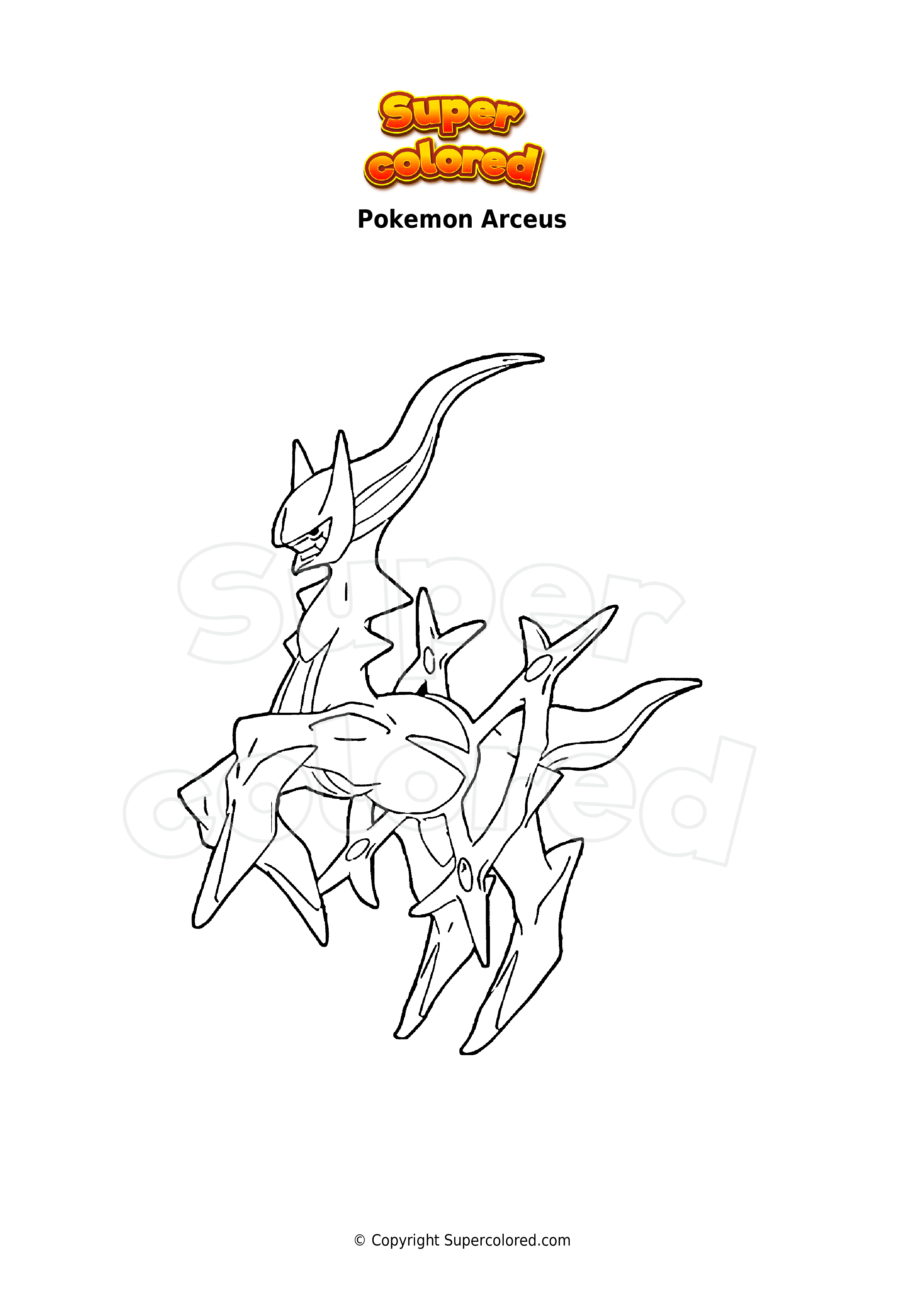Coloring page pokemon arceus