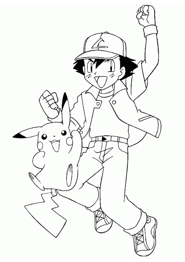Coloring pages ash and pikachu pokeman coloring pages for kids