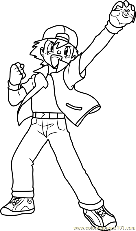 Ash ketchum pokemon coloring page for kids