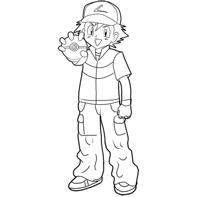 How to draw ash ketchum from pokemon step by step drawing lesson