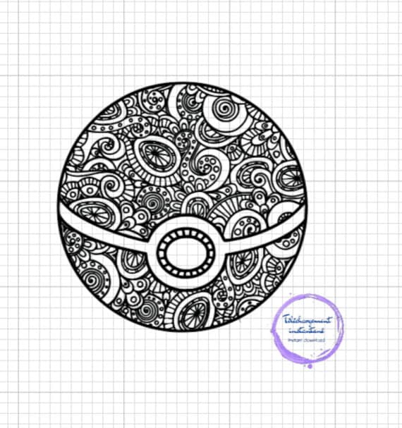 Pokemon bulbizarre salameche pikachu pokeball mandala kit svg