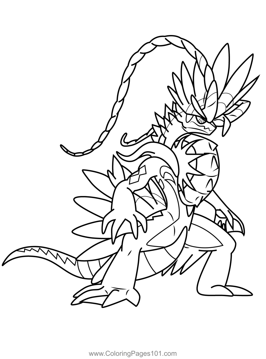 Koraidon pokemon coloring page for kids