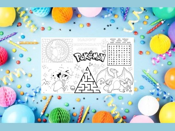 Pokemon activity pages pokemon activity pokemon coloring pages pokemon party favors pokemon activity placemat pokemon birthday party