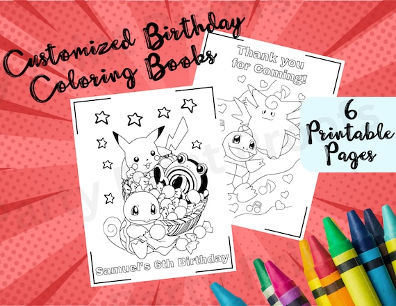 Pokemon coloring pages birthday party favors kids activity page kids coloring book pokemon birthday customizable favor pikachu party