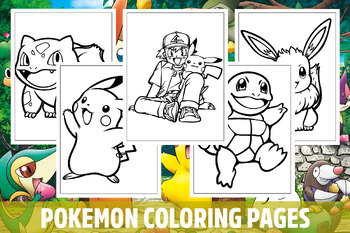 Pokemon coloring pages for kids girls boys teens birthday school activity
