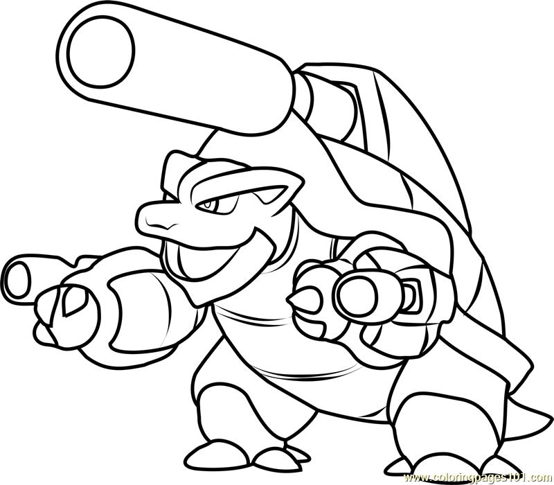 Mega blastoise pokemon coloring page for kids