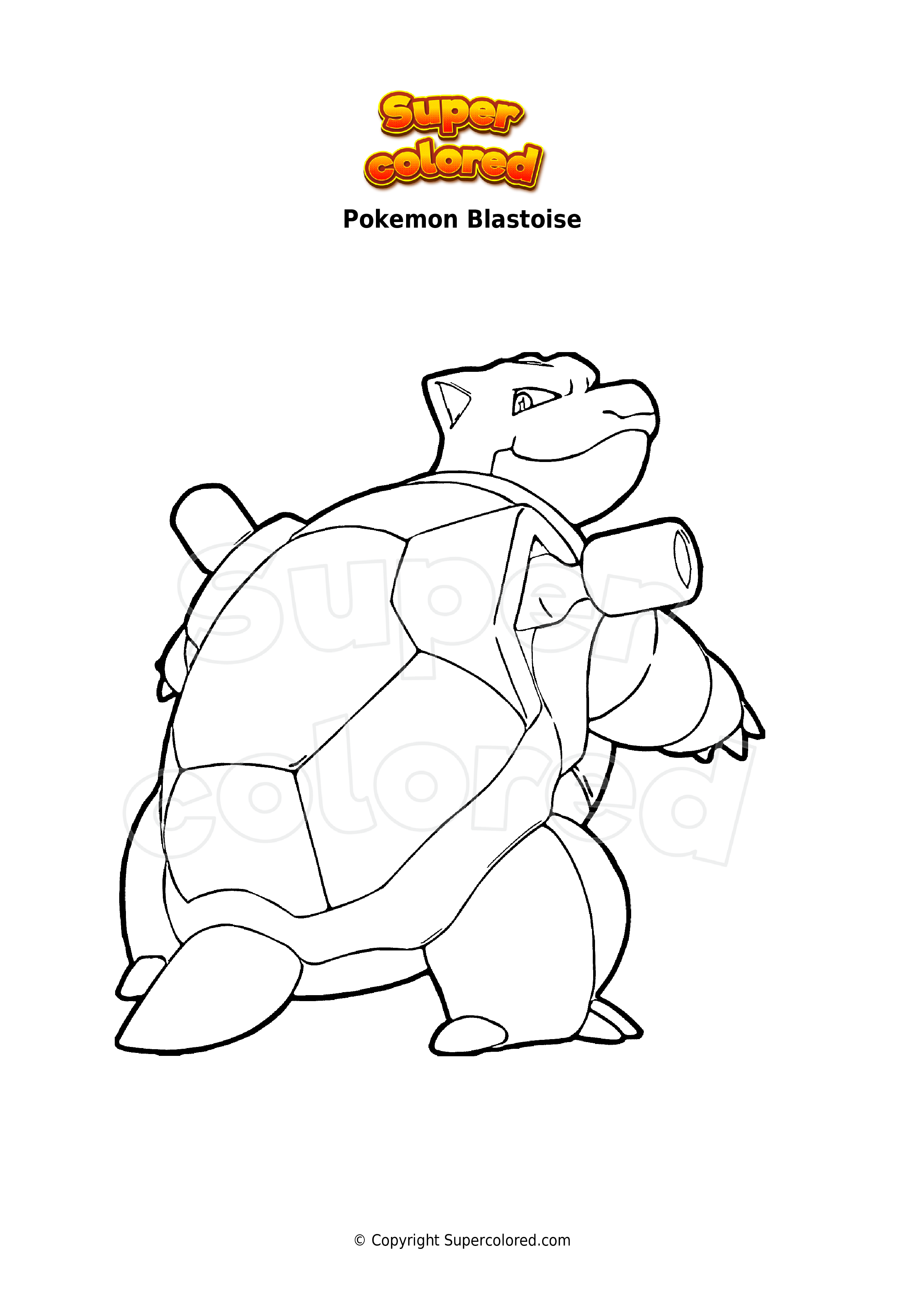 Coloring page pokemon blastoise