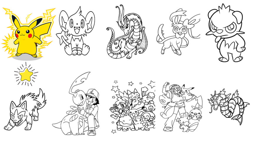 Give you pokemon coloring pages book for children by abahloussbrahim