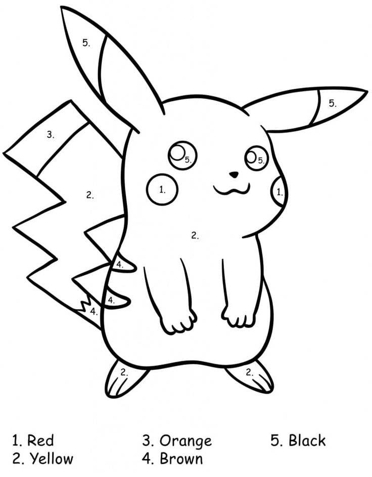 Eevee pokemon color by number coloring page