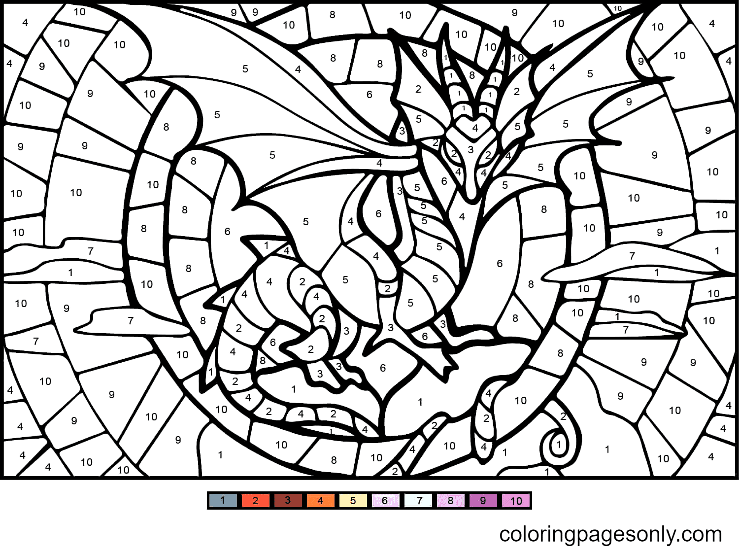 Color by number coloring pages