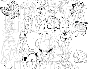 Pokemon coloring sheets digital pdf coloring pages