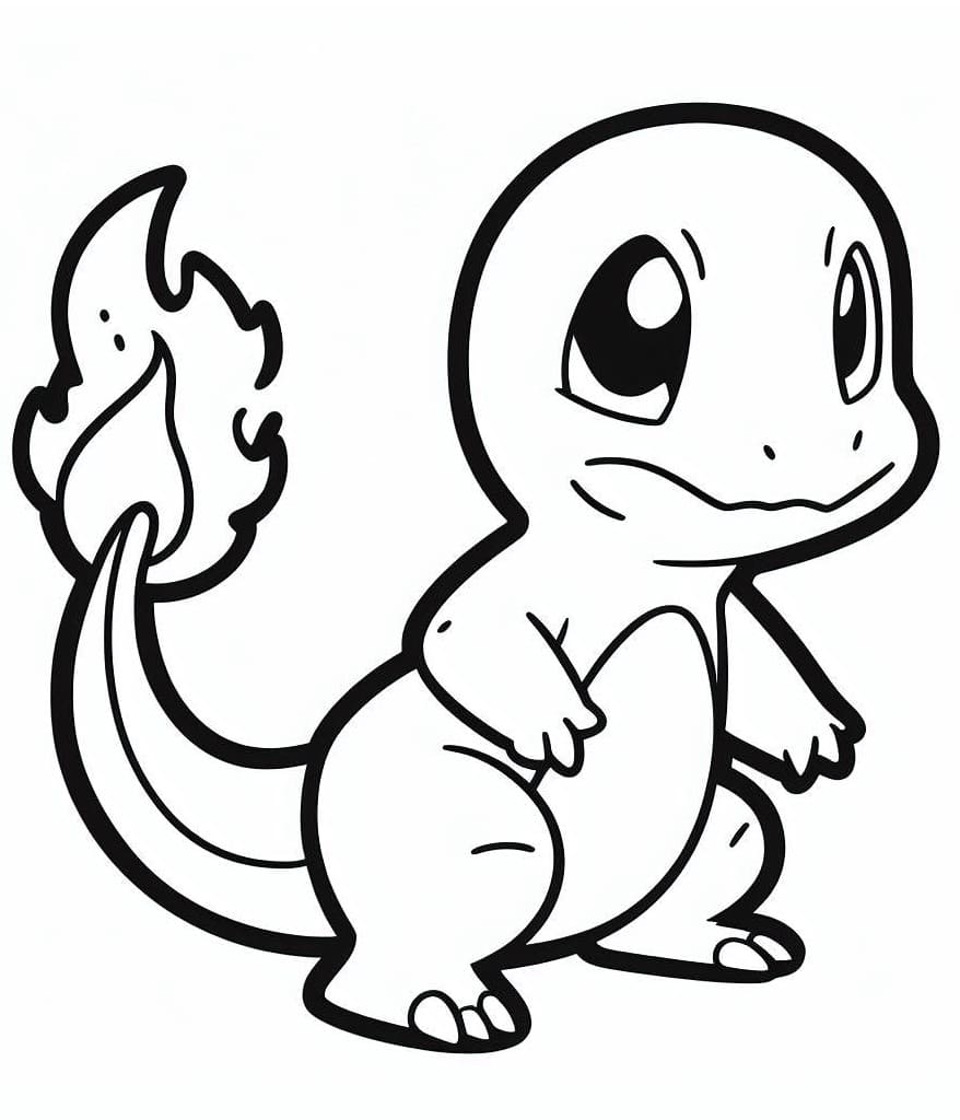 Very cute charmander coloring page
