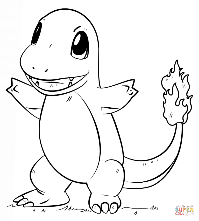 Charmander pokemon coloring page free printable coloring pages