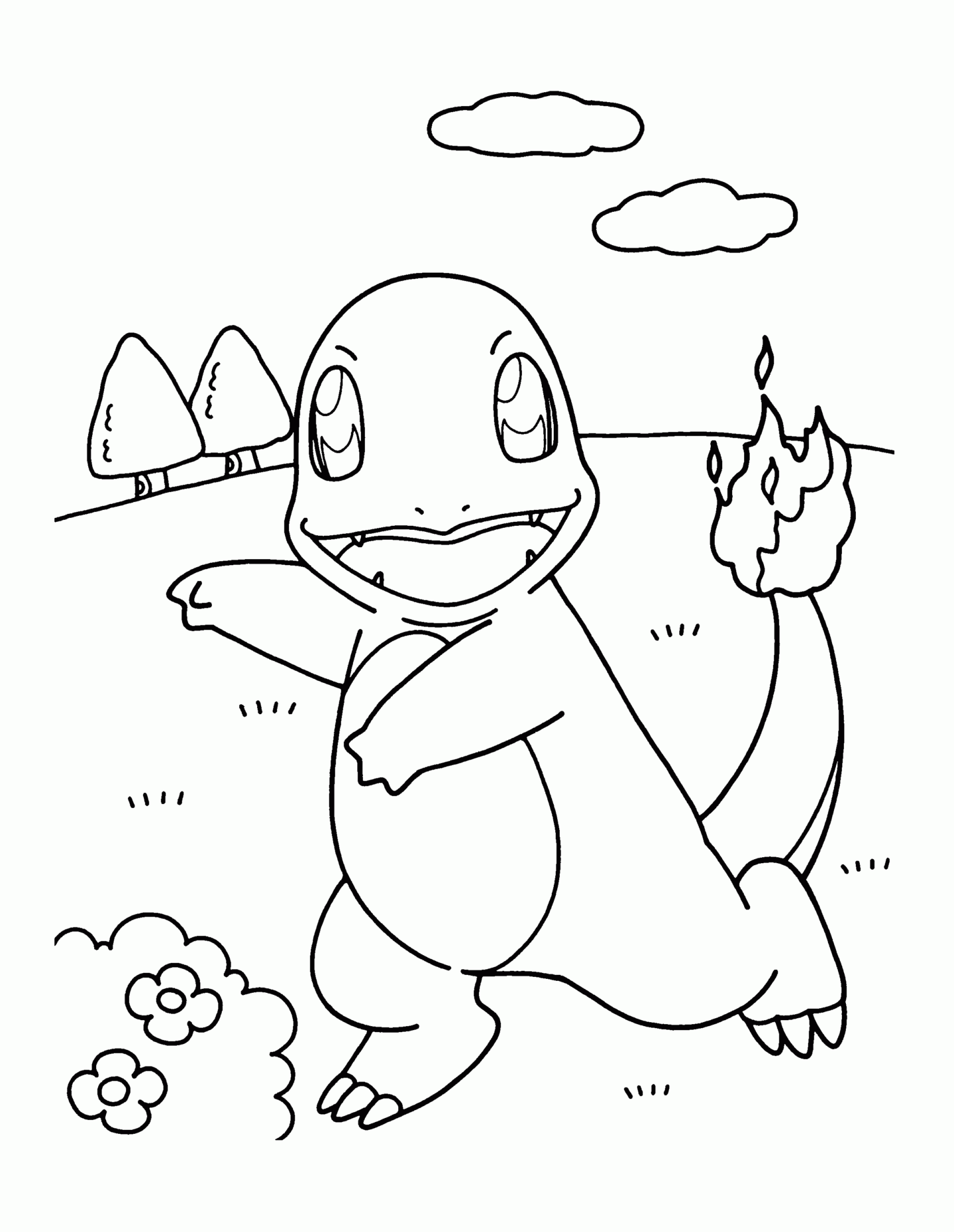 Amazing charmander coloring page