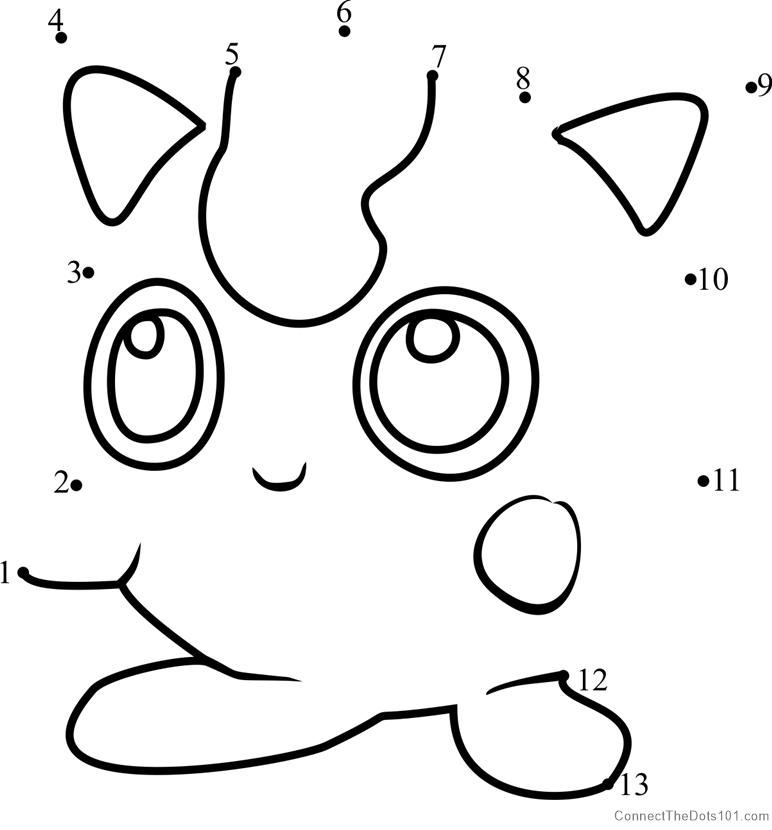 Jigglypuff pokemon go dot to dot printable worksheet pokemon pokemon coloring coloring pages