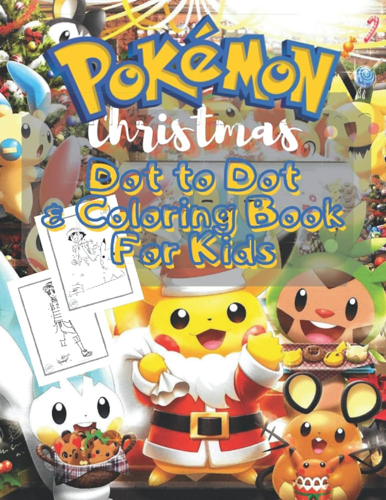 Pokãmon christmas dot to dot coloring book for kids challenging and fun connect