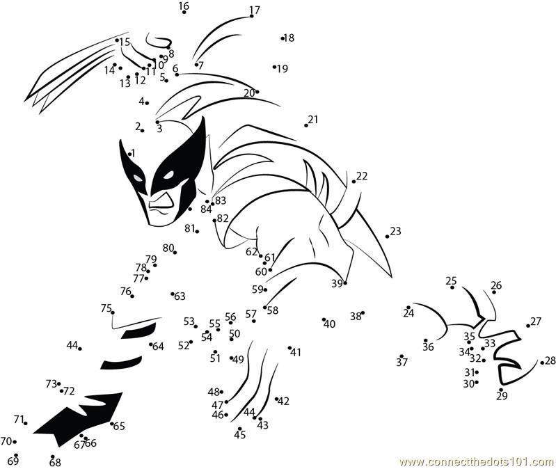 Coloring pages superhero connects the dots