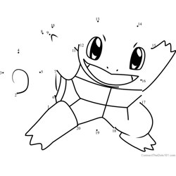 Pokemon squirtle connect the dots printable worksheets