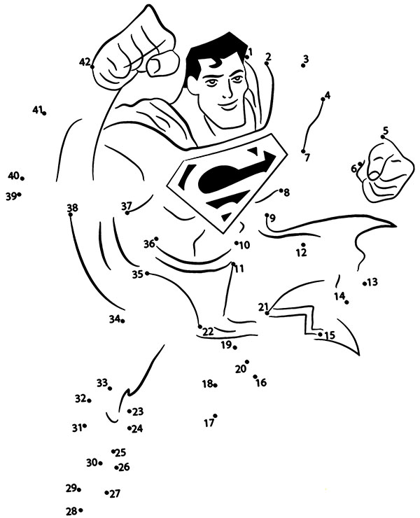 Connect dots superman coloring page