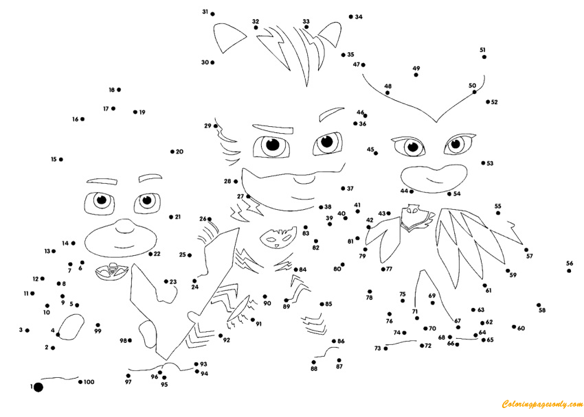 Connect the dots coloring pages