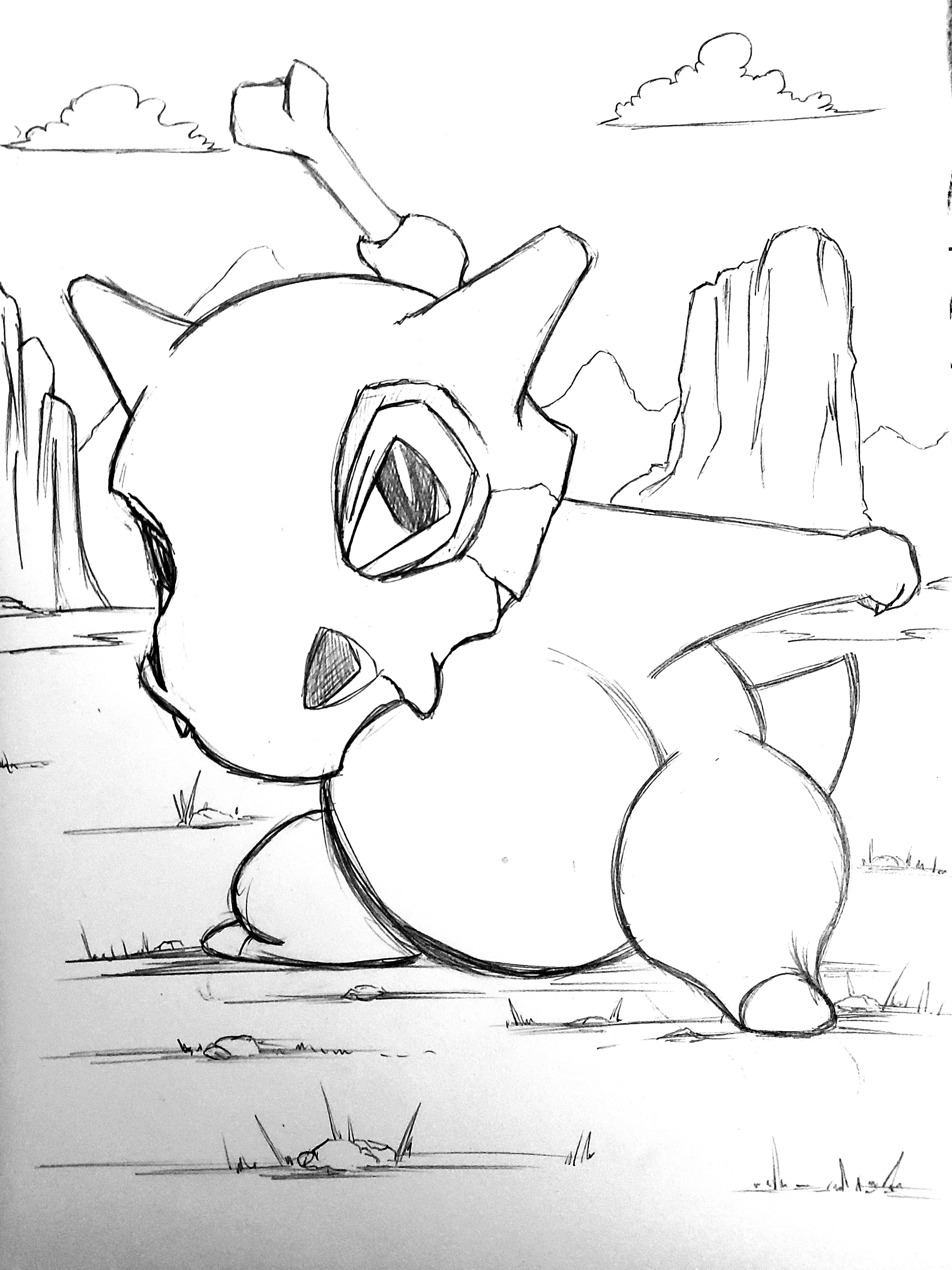 Havent posted in a while here is cubone i drew ranimesketch