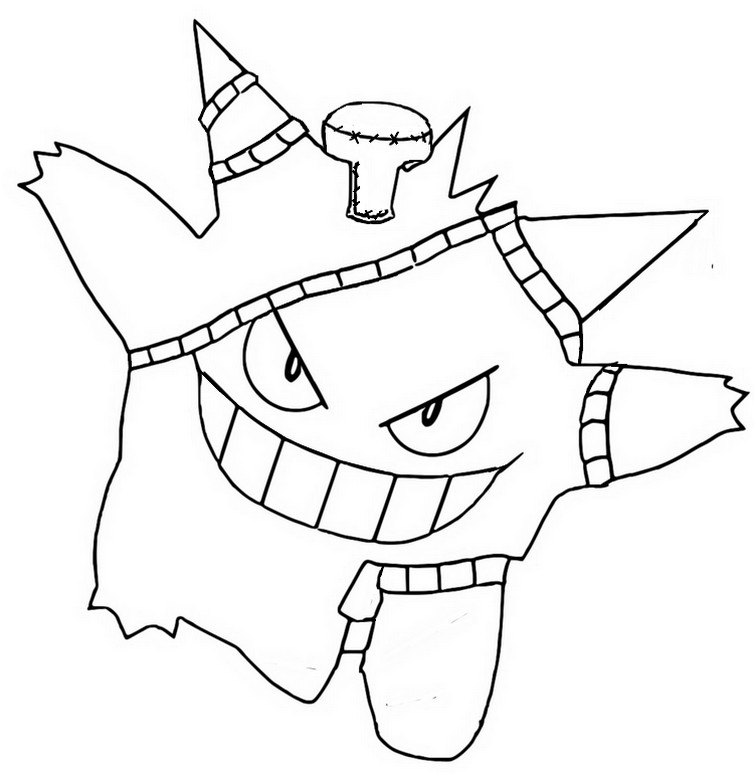 Coloring pages pokãmon gengar