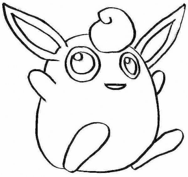 Pokemon jigglypuff jumping coloring page