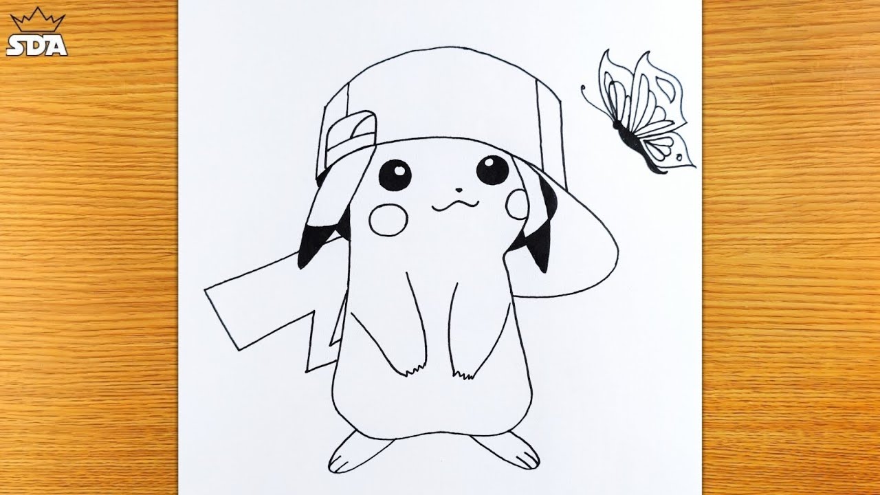 How to draw pikachu with butterfly pikachu pokemon drawing sda