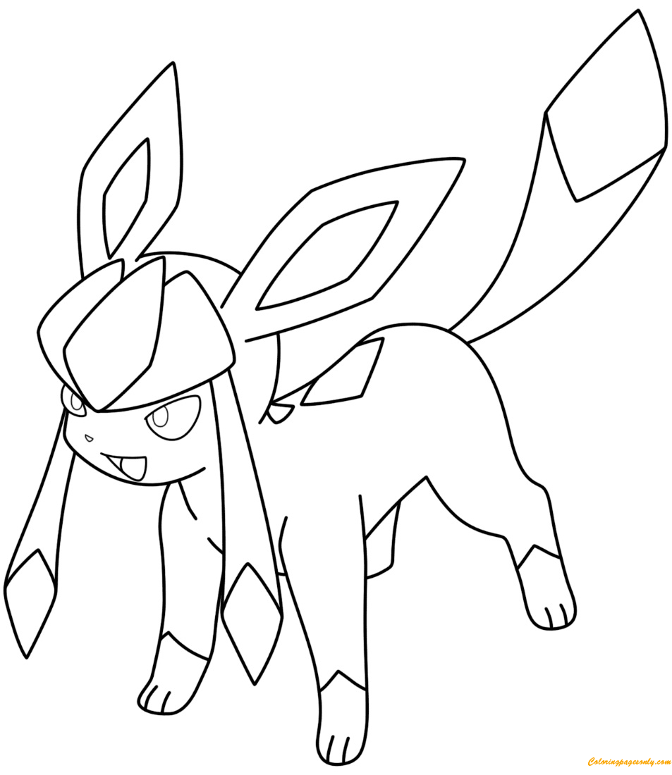 Glaceon pokemon coloring page