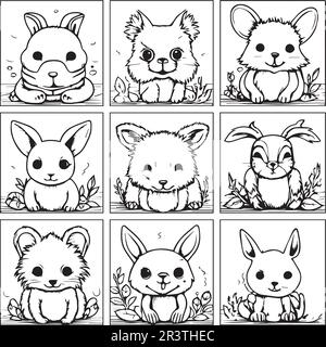 Line art black and white bunny party ears stock vector image art