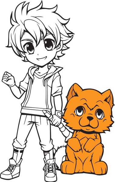 Anime coloring book over royalty