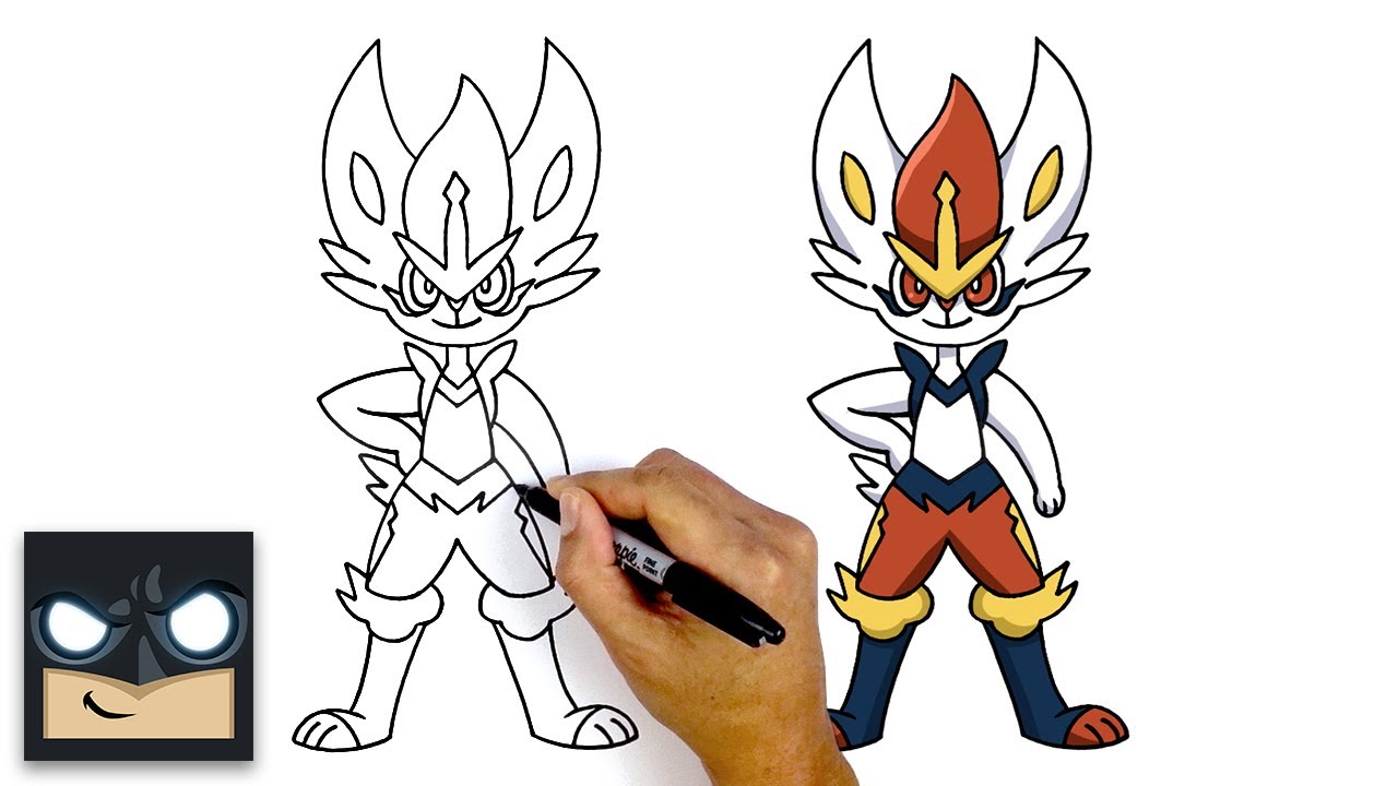 How to draw cinderace pokeon sword and shield