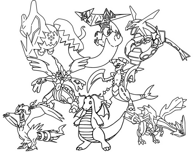 Coloring page popular pokãmon dragon