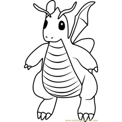 Pokemon dragon coloring pages for kids