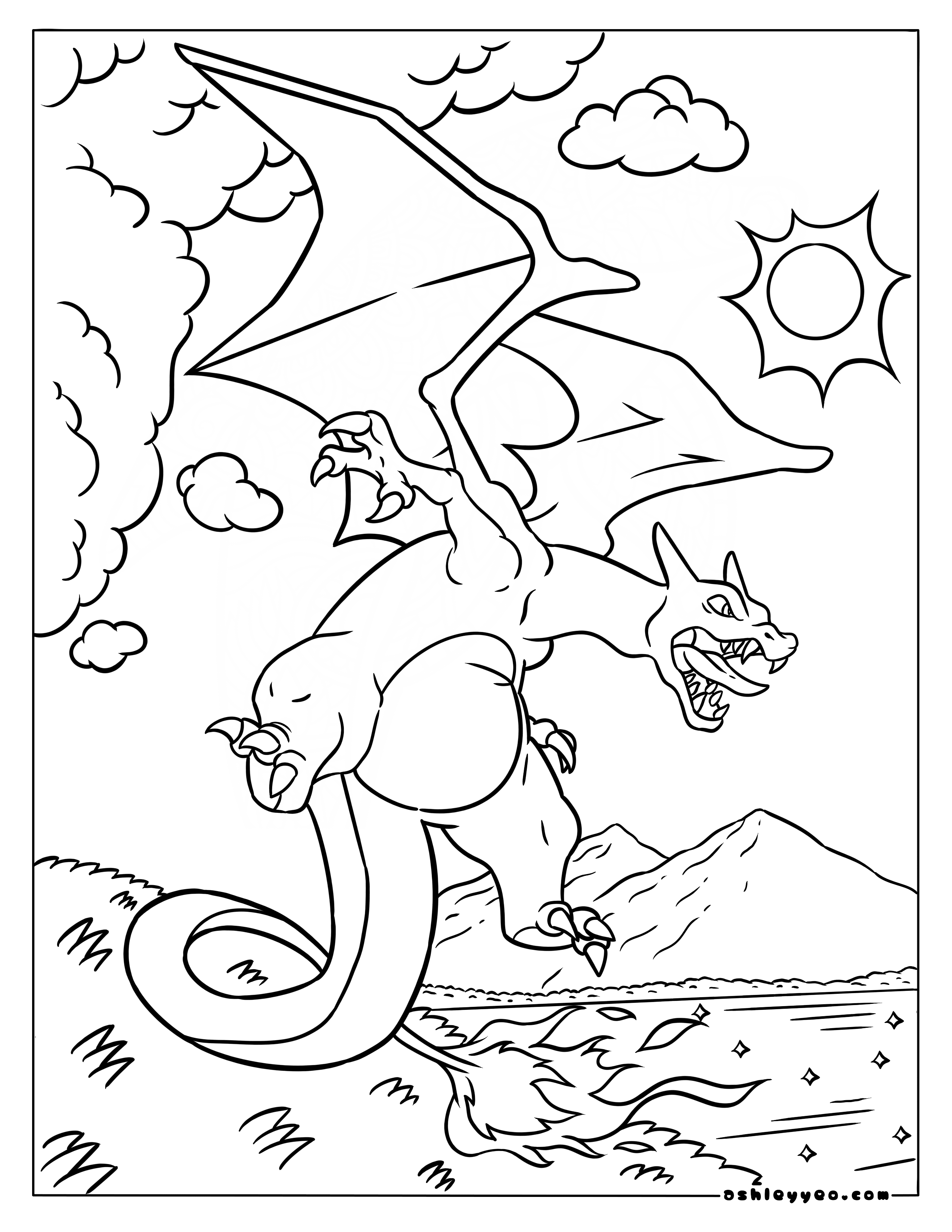 Free pokemon coloring pages charizard for kids