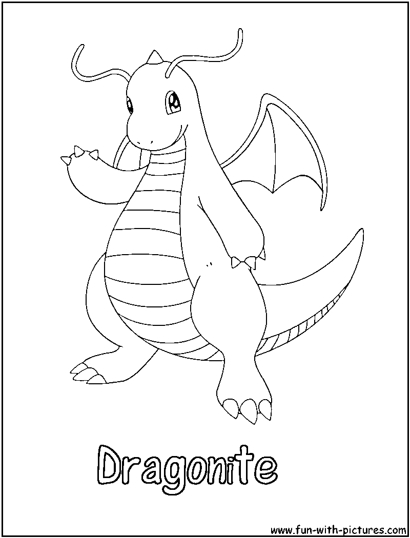 Dragon pokemon coloring pages