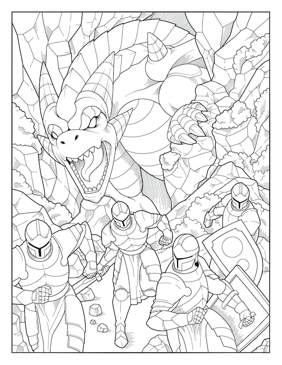 Dragon coloring page book printable coloring pages downloadable coloring book