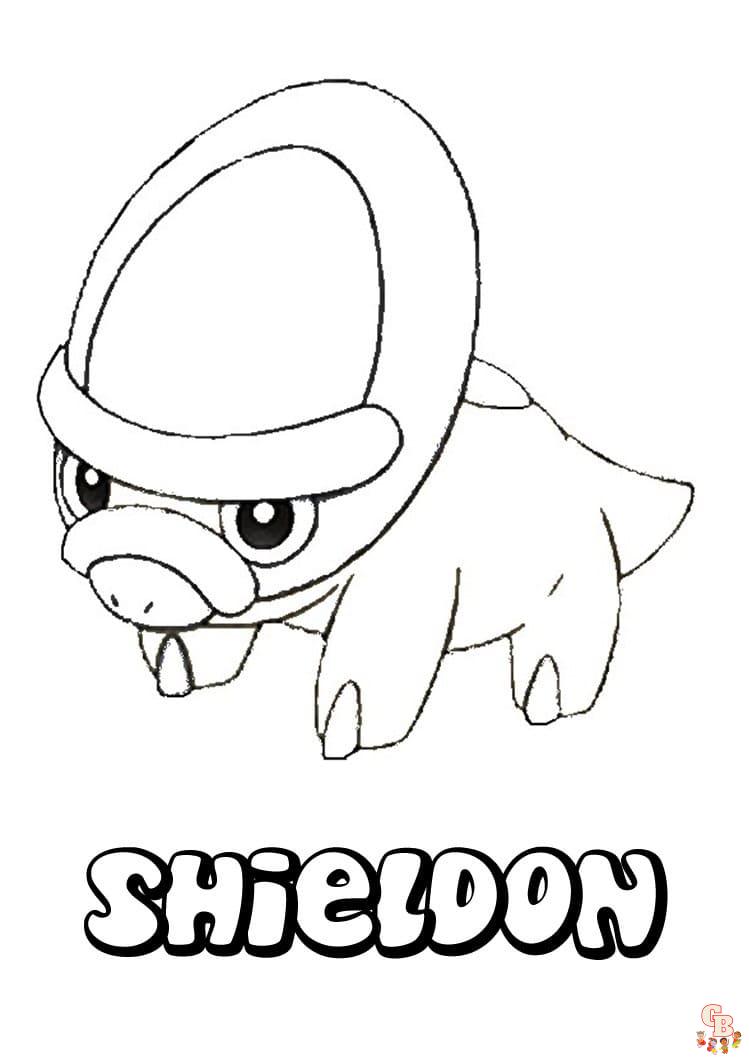 Pokemon shieldon coloring pages