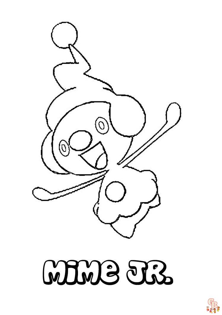 Pokemon mime jr coloring pages fun and challenging activities