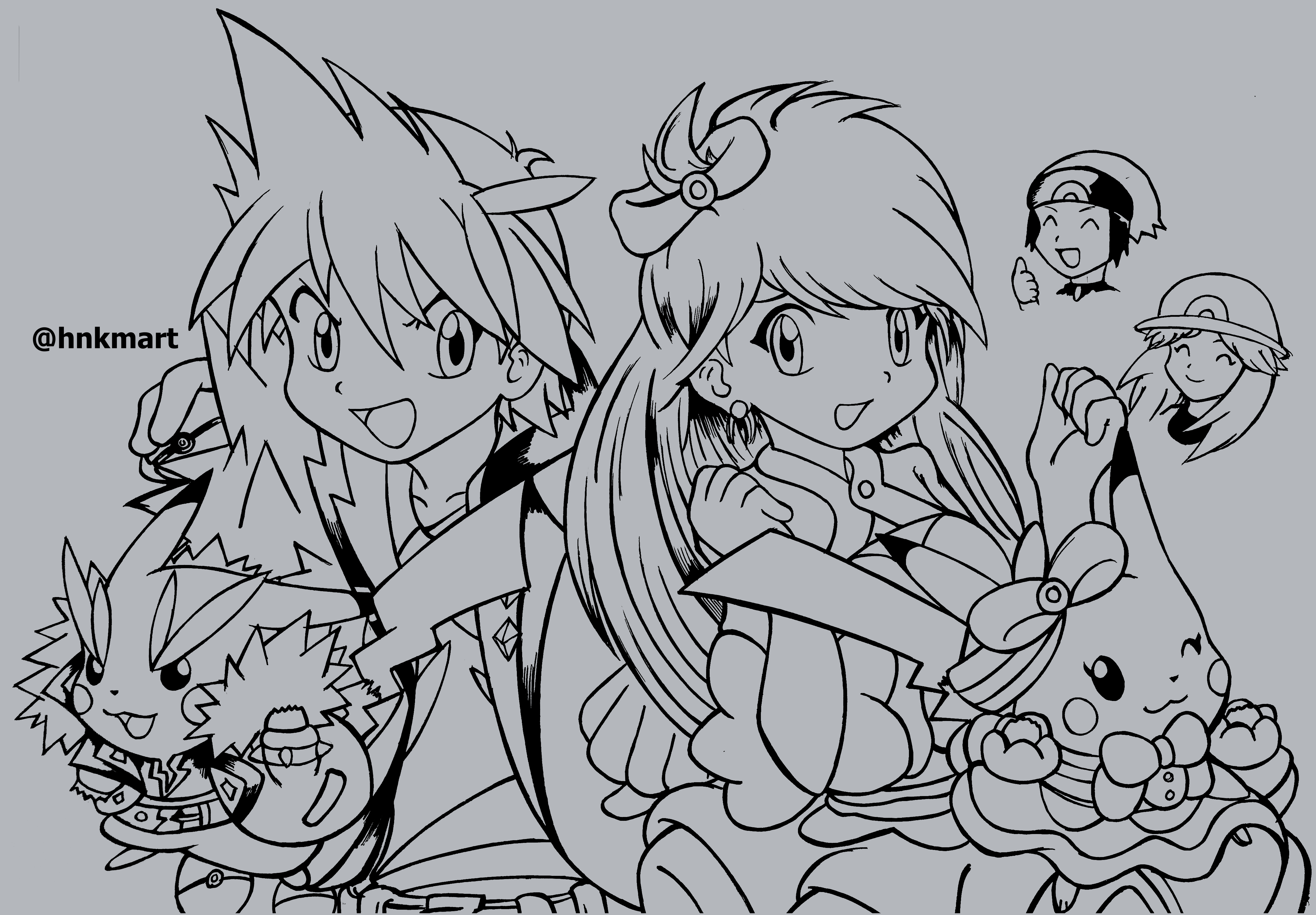 Thought id share a wip of some art im working on ill be coloring this theyre wearing the oras contest outfits it was blue and rubys idea rpokespe
