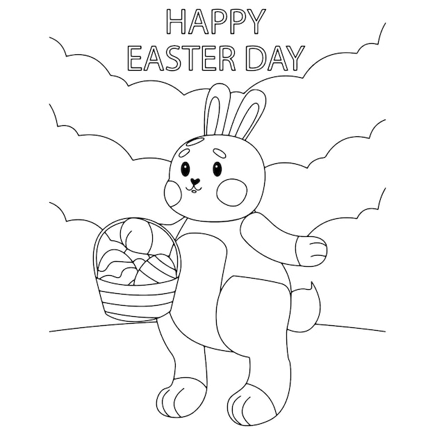 Premium vector easter coloring pages for kids premium vector