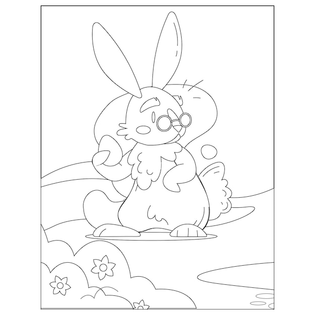 Premium vector easter coloring pages for kids